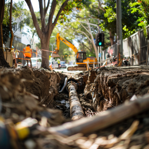Trench excavation ensures effective and reliable pipe repairs in Woodcroft.